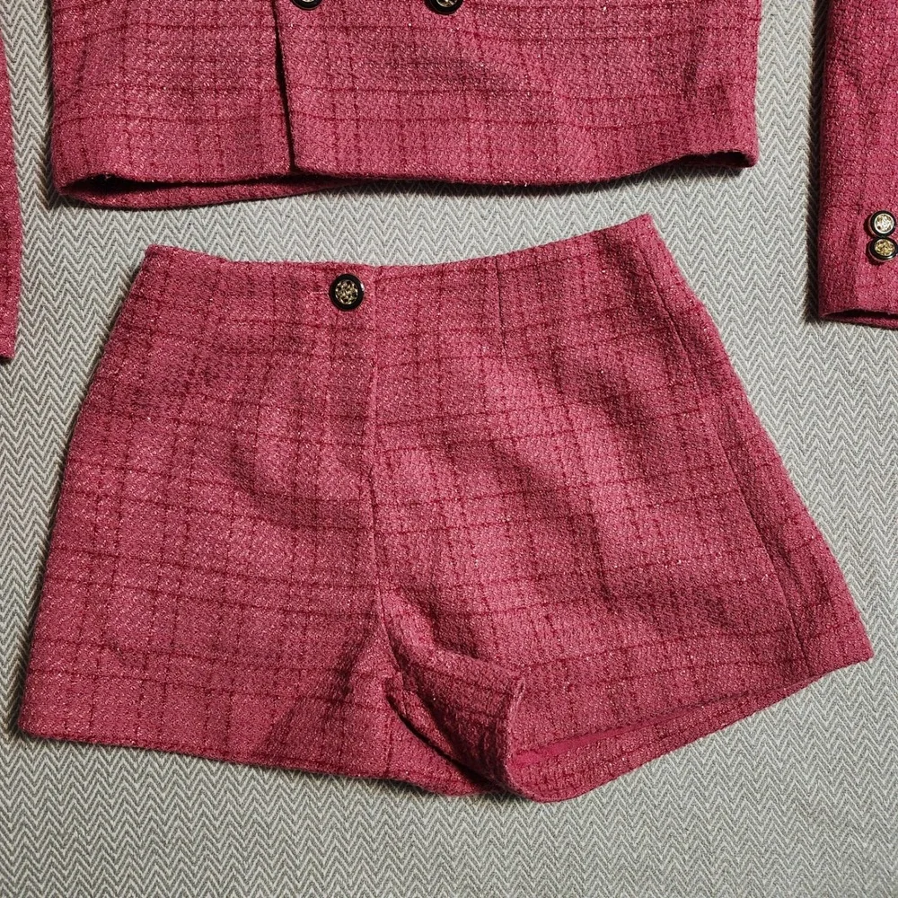 Fashion Nova Ellie Tweet Short Set Rose Pink Blazer Shorts 2 Piece NWT Small